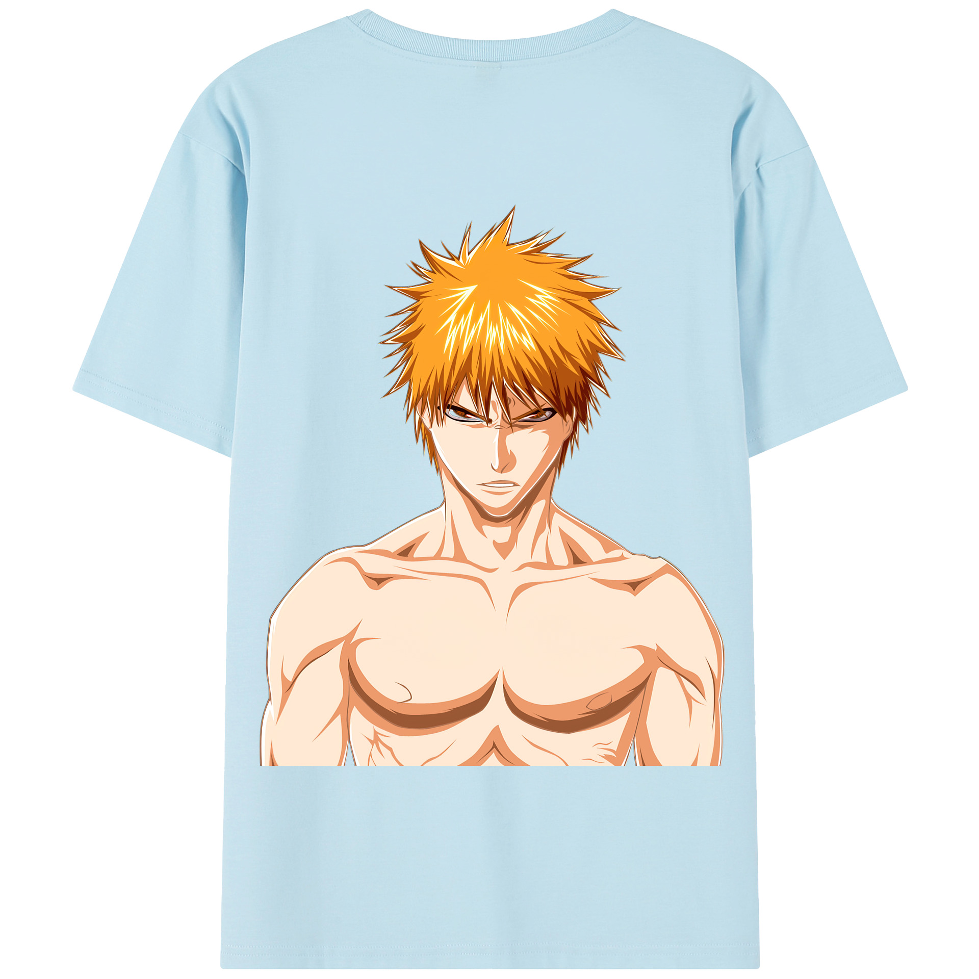 （画像用） ブリーチ 黒崎一護（くろさき いちご）BLEACH Kurosaki Ichigo 綿100％半袖Tシャツ（背面プリント）
